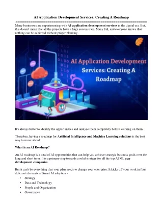 AI Application Development Services Creating A Roadmap