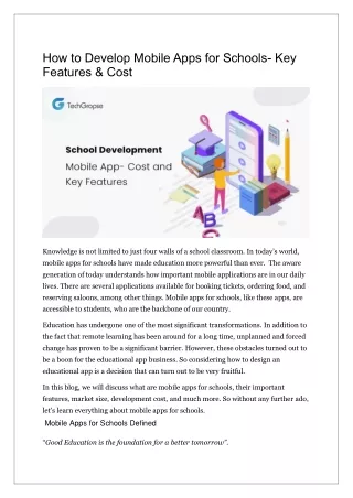 How to Develop Mobile Apps for Schools