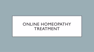 Online Homeopathy Treatment