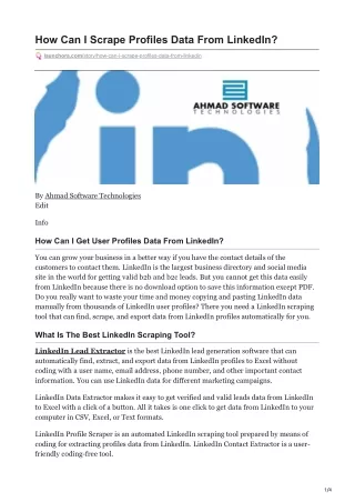 how can i scrape profiles data from linkedin