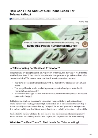 how can i find and get cell phone leads