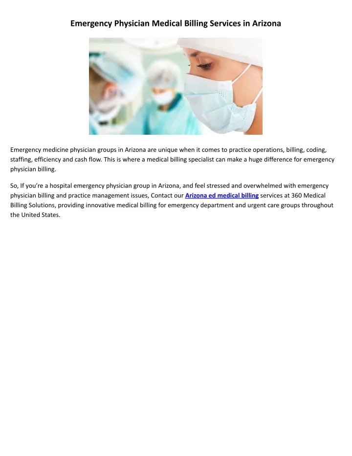 emergency physician medical billing services