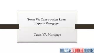 Texas VA Construction Loan Experts - TexasVAMortgage
