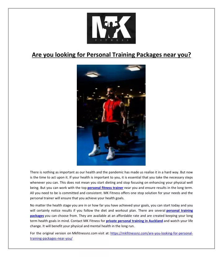 are you looking for personal training packages