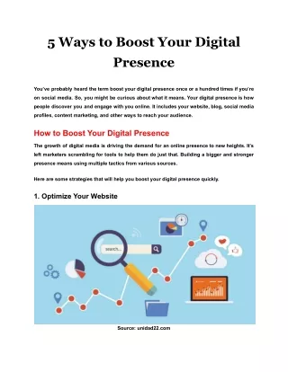 5 ways to boost your digital presence