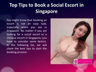 Top Tips to Book a Social Escort in Singapore