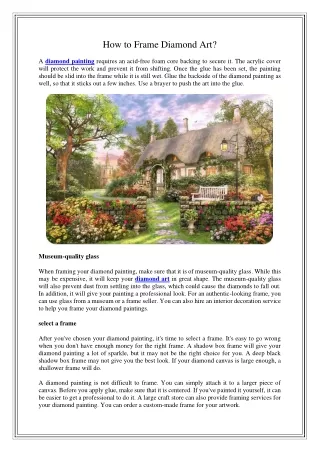 How to Frame Diamond Art