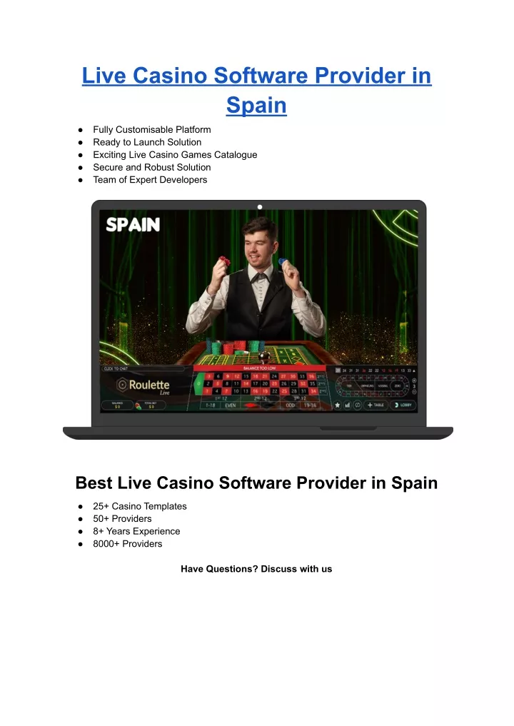 live casino software provider in spain