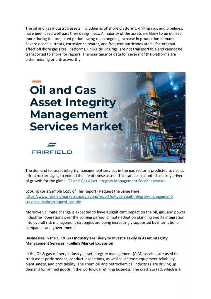 the oil and gas industry s assets including