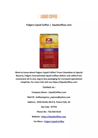 Folgers Liquid Coffee