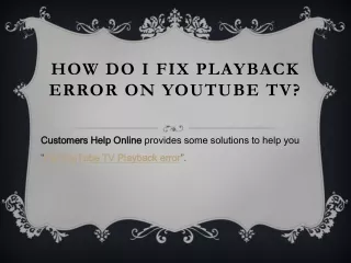 how do i fix playback error on youtube tv