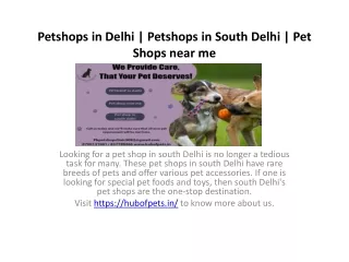 Pet Shop in Delhi | Pet Shop in South Delhi | Pet Shop near me