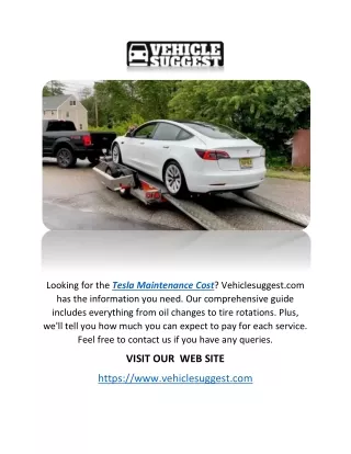 Tesla Maintenance Cost | Vehiclesuggest.com