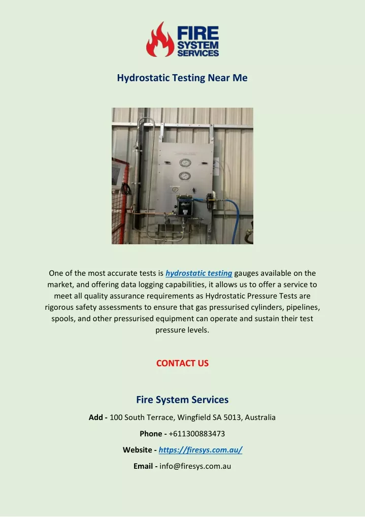 hydrostatic testing near me