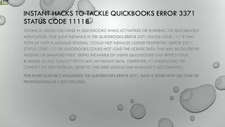 instant hacks to tackle quickbooks error 3371 status code 11118