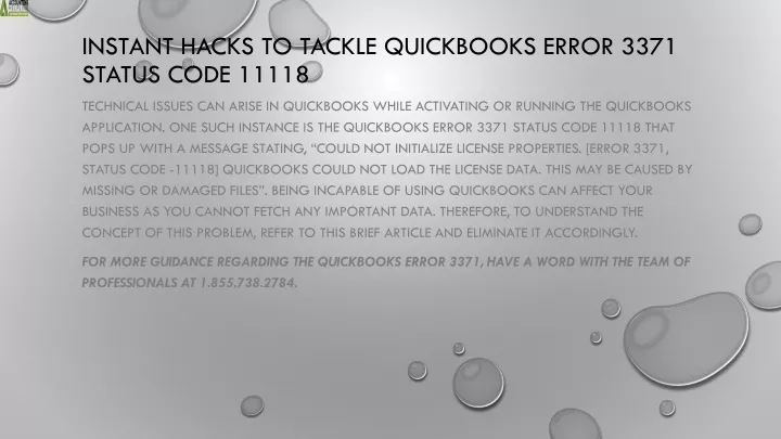 instant hacks to tackle quickbooks error 3371 status code 11118