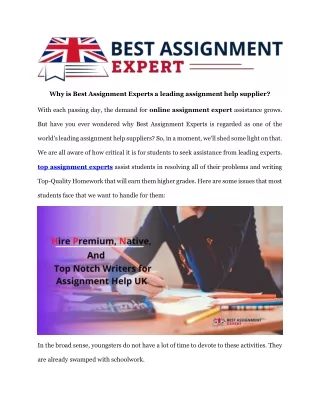 why is best assignment experts a leading
