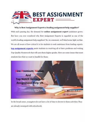 why is best assignment experts a leading