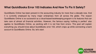 what quickbooks error 103 indicates and how to fix it safely
