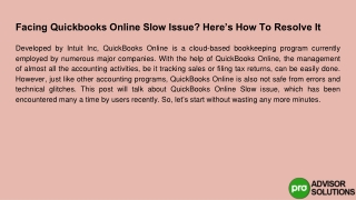 facing quickbooks online slow issue here s how to resolve it