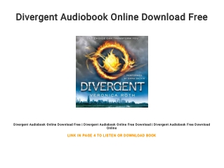 Divergent Audiobook Online Download Free