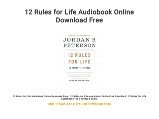 12 Rules for Life Audiobook Online Download Free