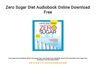 Zero Sugar Diet Audiobook Online Download Free