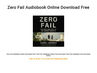 Zero Fail Audiobook Online Download Free