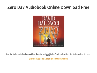Zero Day Audiobook Online Download Free