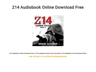 Z14 Audiobook Online Download Free