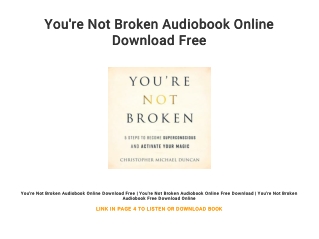 You're Not Broken Audiobook Online Download Free