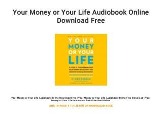 Your Money or Your Life Audiobook Online Download Free