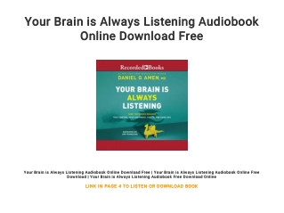 Your Brain is Always Listening Audiobook Online Download Free