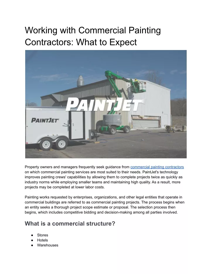 working with commercial painting contractors what