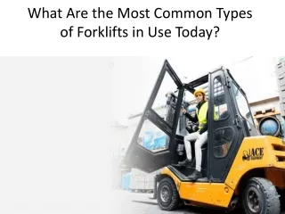 What Are the Most Common Types of Forklifts in Use Today