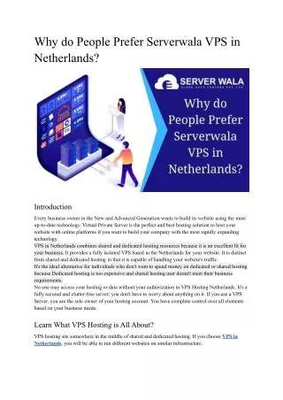 why do people prefer serverwala vps in netherlands