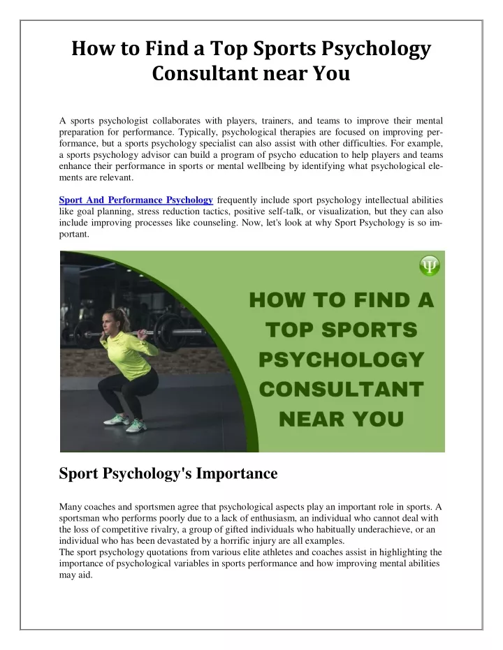 how to find a top sports psychology consultant