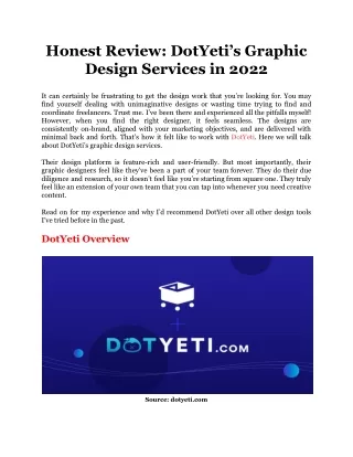 honest review dotyeti s graphic design services
