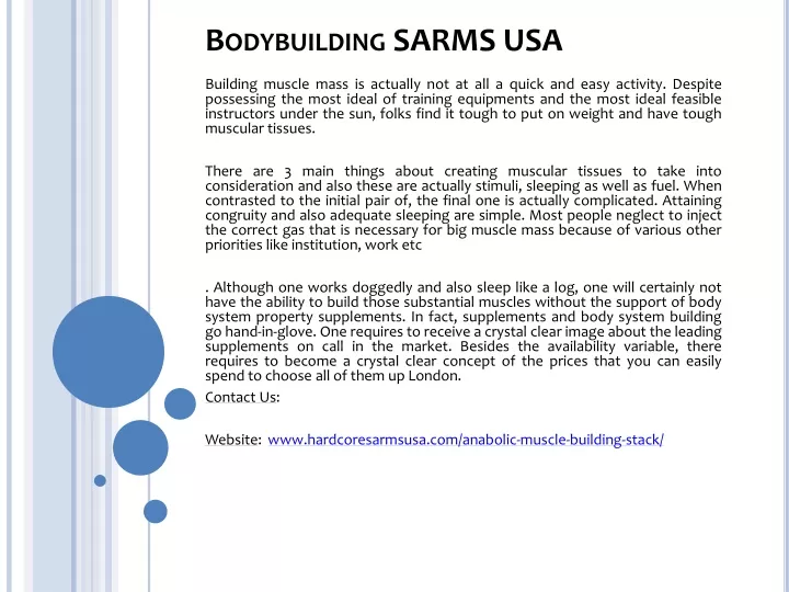 bodybuilding sarms usa