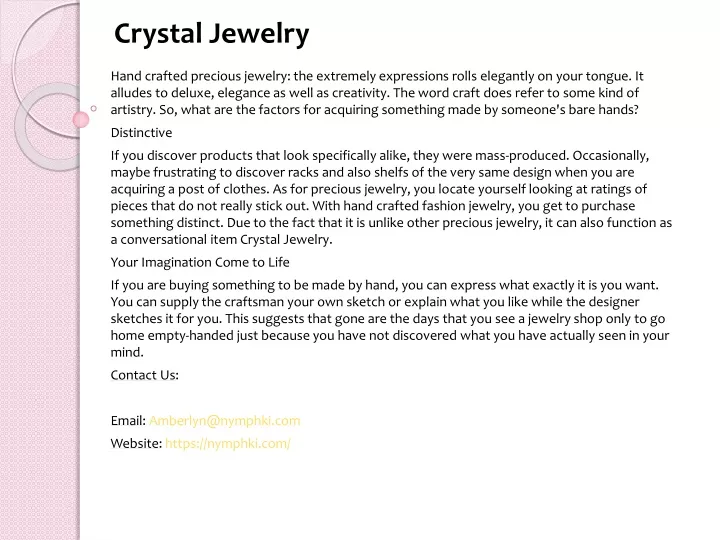 crystal jewelry
