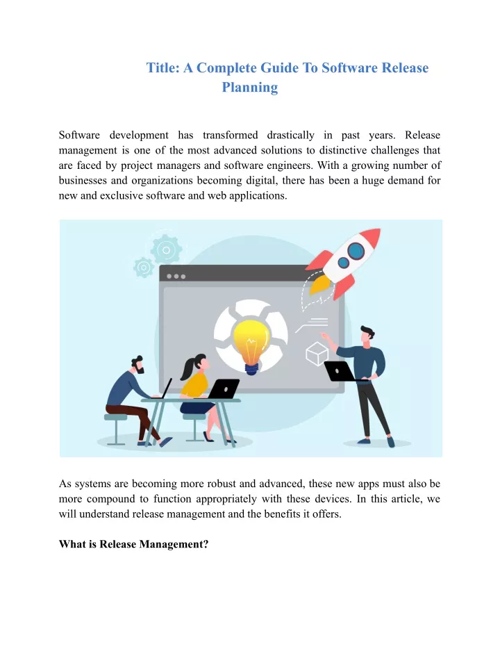 title a complete guide to software release