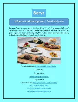 Software Hotel Management | Servrhotels.com