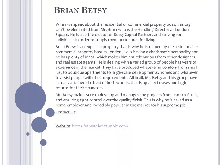 brian betsy