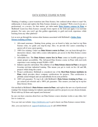 DATA SCIENCE COURSE IN PUNE