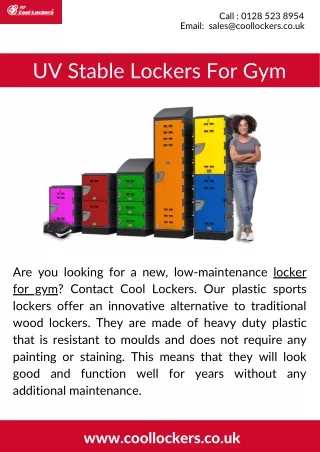 UV Stable Lockers For Gym
