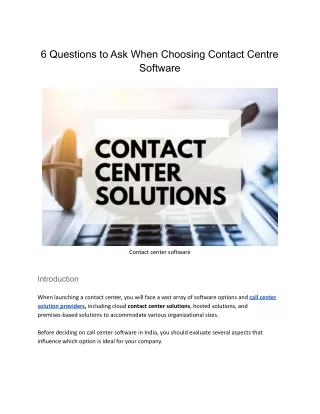 6 questions to ask when choosing contact centre