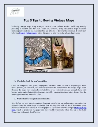 Top 3 Tips to Buying Vintage Maps