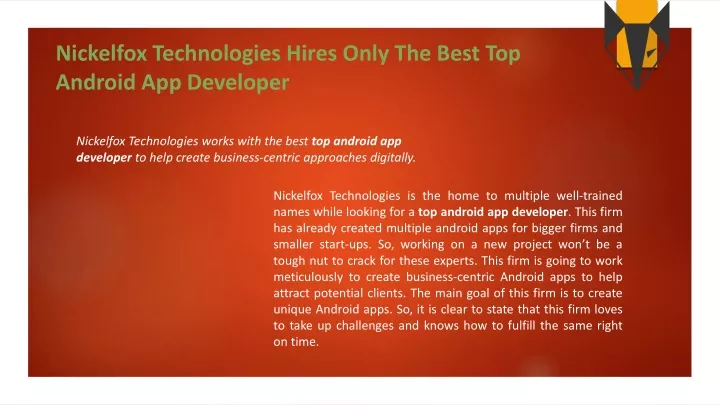 nickelfox technologies hires only the best