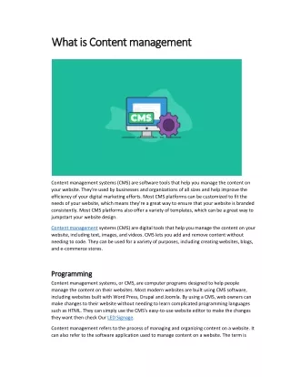 What is Content management