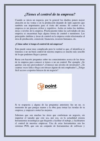tienes el control de tu empresa